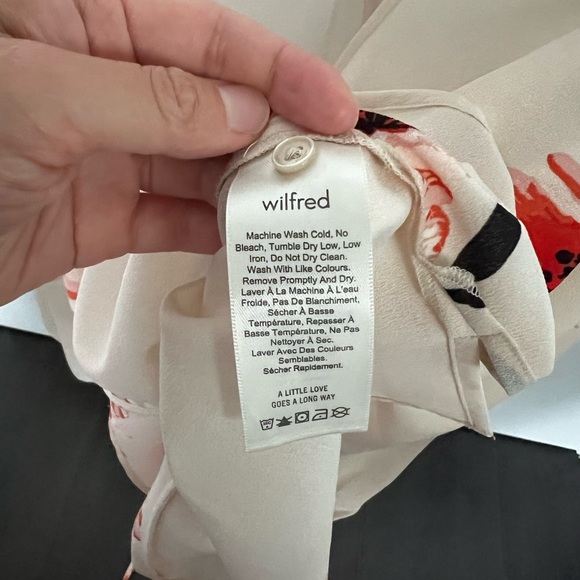 Wilfred Beige Floral Wrap Top Long Sleeves - Picture 6 of 7